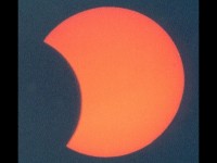 Eclipsed sun towards the end of the eclipse