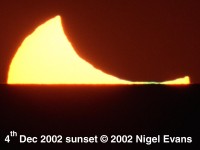 Green flash on the setting Sun