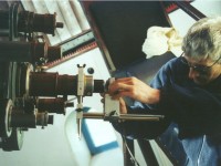 Fig. 6. Martin Cook attaches camera.