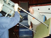 Fig 6. Finalising alignment of projection screen.