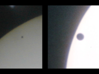 Fig 10. Comparison of apparent sizes of Mercury and Venus.